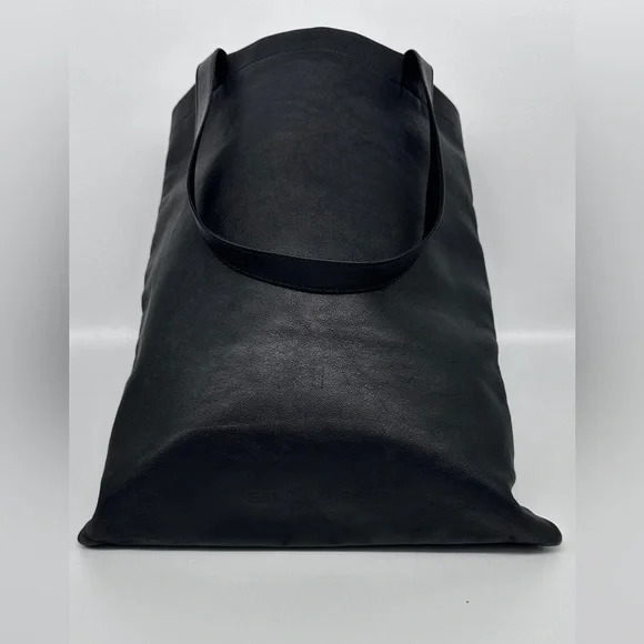 RARE Saint Laurent Black Leather Shopping ToteMinimalist Designer Shoulder Bag